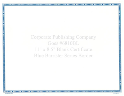 Goes® 6810BL  Blue Barrister Certificates