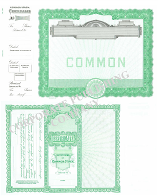 Goes® 1501 Green Common Notice Stock Certificate