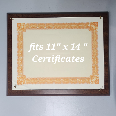 Walnut Deluxe Certificate Plaque (11" x 14")