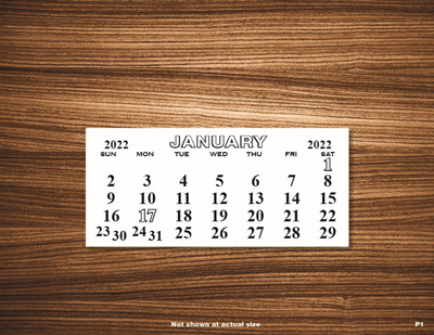P1 Standard Date Calendar Pad