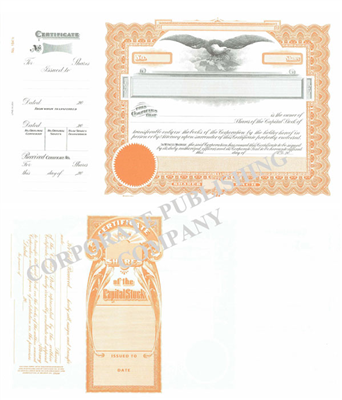 Goes® 194H Orange Shares Each Stock Certificates