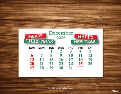 P185AS Standard Date Calendar Pad (Adhesive Back)