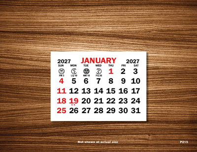 P215 Standard Date Calendar Pad