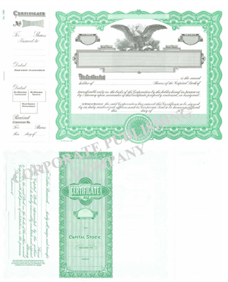 Goes® 1389 Eagle Capital Stock Certificate