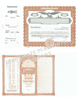 Goes® 508 Brown Capital Stock Certificates