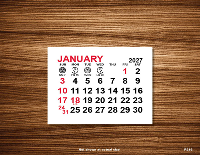 P216AS Standard Date Calendar Pad