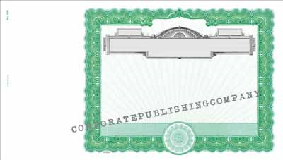 Goes® 506 Green No Text Panel Stock Certificate