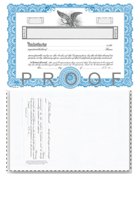 Goes® KG3 Blue Corporate Stock Certificates