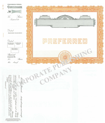 Goes® 1729 Orange No Text Preferred Notice Stock Certificate