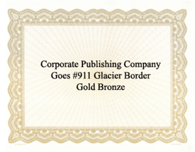 Goes® 911 Glacier Bronze Gold Certificates