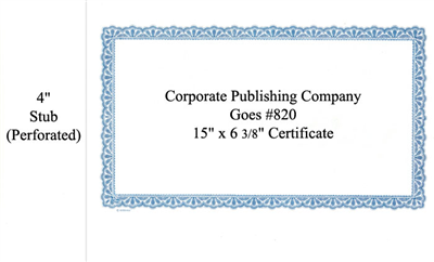 Goes® 820 Blue Venue Certificates