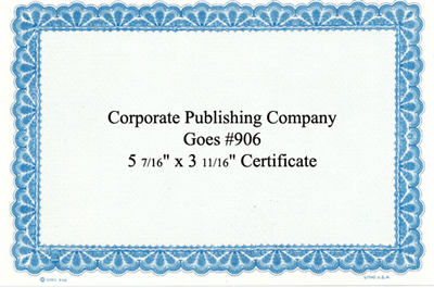 Goes® 906 Blue Venue Certificates