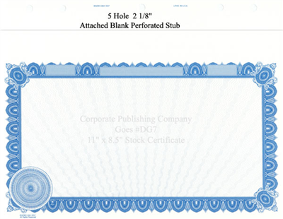 Goes® DG7 Blue Corporate Certificates - No Text