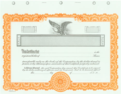 Goes® KG4 Custom Printed Stock Certificate