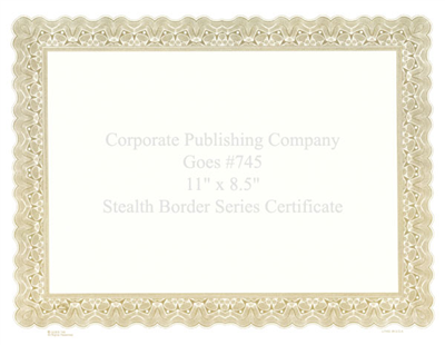 Goes® 745 Gold Bronze Stealth Certificates
