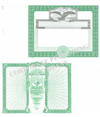 Goes® 368 Green No Text Stock Certificates