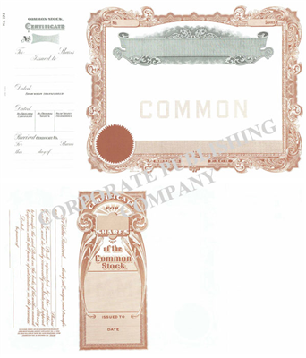 Goes® 174 Brown No Text Stock Certificates